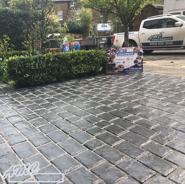 New black stone driveway